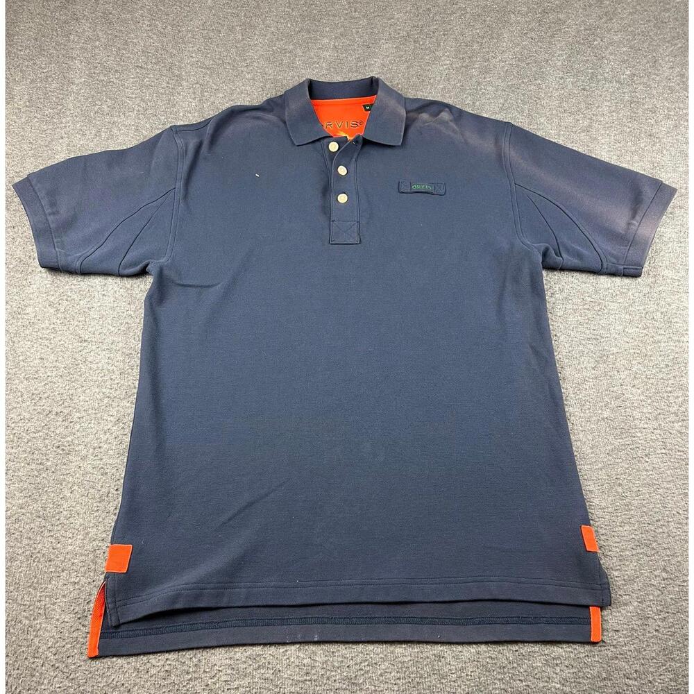 Orvis Men's Navy Blue Polo Shirt Size Medium